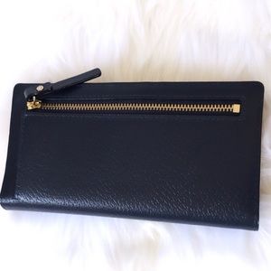 Kate Spade Grand Street Stacy Oceano Navy Blue Leather Wallet WLRU2153